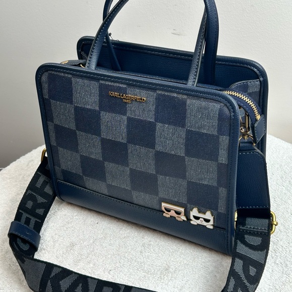 Karl Lagerfeld Blue Crossbody Satchel Bag NWT - Picture 16 of 16